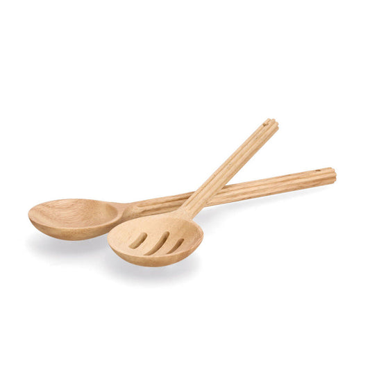 ZELLER 25667 STRIPES Salatbesteck-Set 2-tlg. aus Gummibaum, 30,5 x 8 x 2 cm