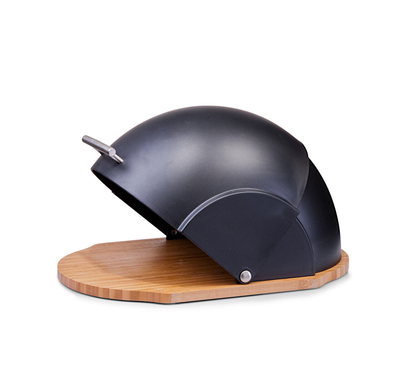 ZELLER Brotkasten 27282 aus Bambus / Kunststoff, schwarz, 37 x 26 x 20,5 cm