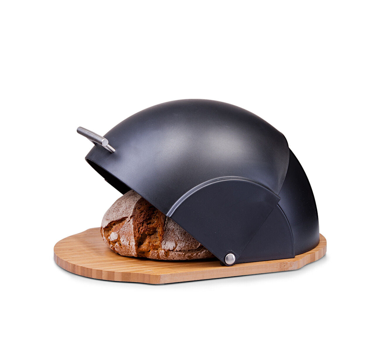 ZELLER Brotkasten 27282 aus Bambus / Kunststoff, schwarz, 37 x 26 x 20,5 cm