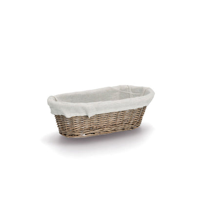 ZELLER Brotkorb 14176 mit Beutel, Weide und Canvas, 33 x 14 x 10 cm