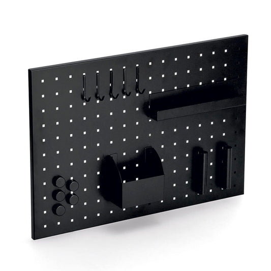 ZELLER 11137 Memoboard mit Utensilien, Metall, schwarz, ca. 50 x 35 cm