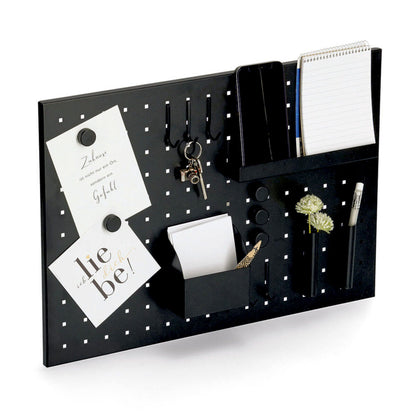 ZELLER 11137 Memoboard mit Utensilien, Metall, schwarz, ca. 50 x 35 cm