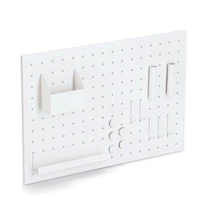 ZELLER 11138 Memoboard mit Utensilien, Metall, weiß, ca. 50 x 35 cm