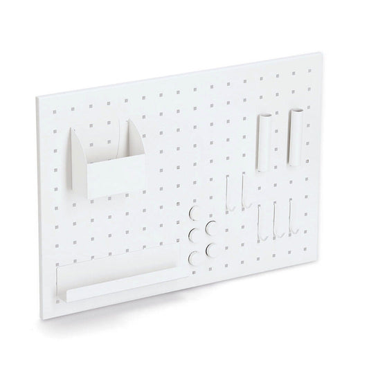 ZELLER 11138 Memoboard mit Utensilien, Metall, weiß, ca. 50 x 35 cm