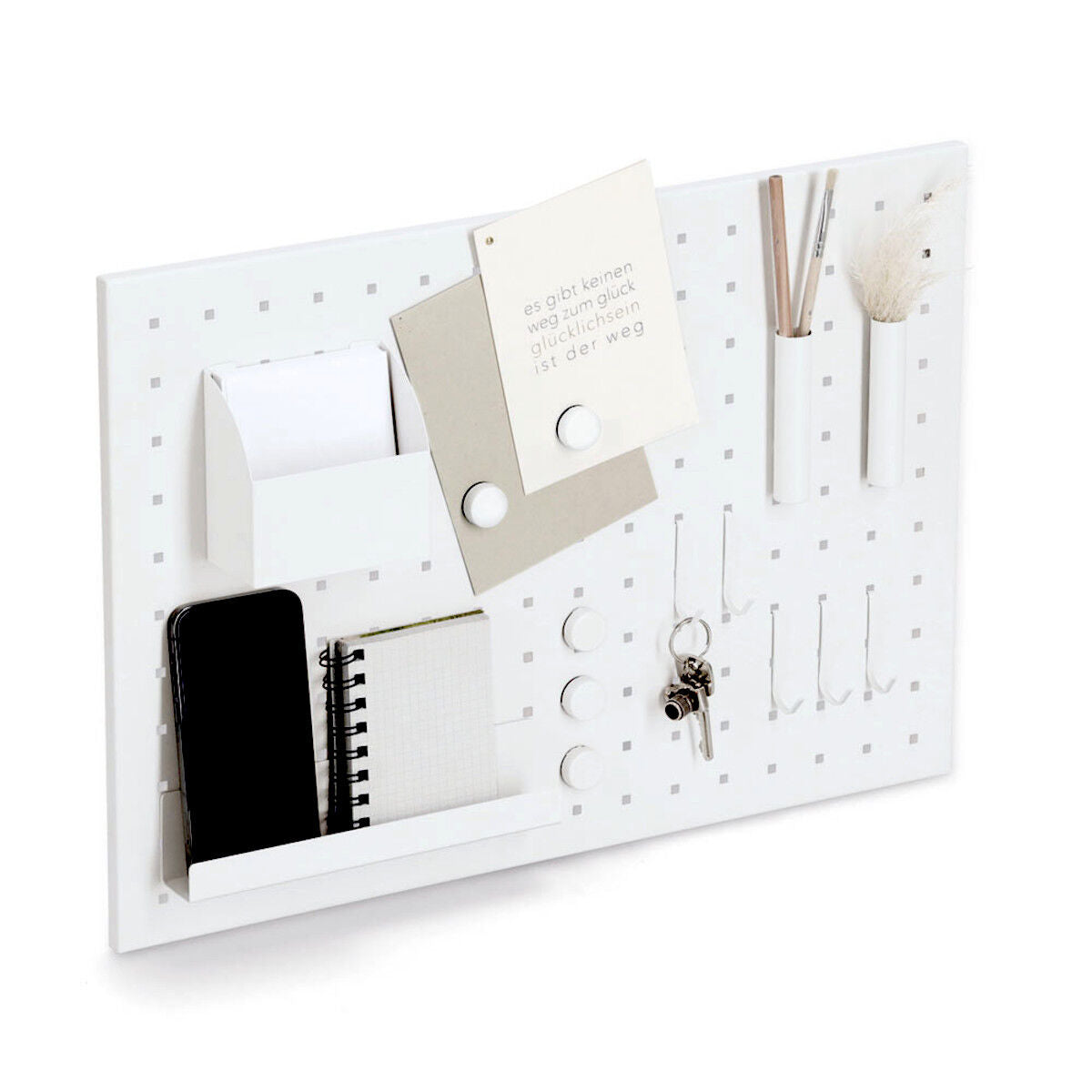 ZELLER 11138 Memoboard mit Utensilien, Metall, weiß, ca. 50 x 35 cm