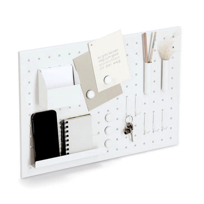 ZELLER 11138 Memoboard mit Utensilien, Metall, weiß, ca. 50 x 35 cm
