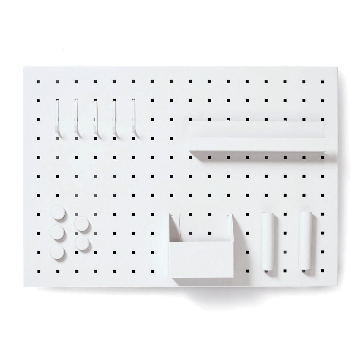 ZELLER 11138 Memoboard mit Utensilien, Metall, weiß, ca. 50 x 35 cm