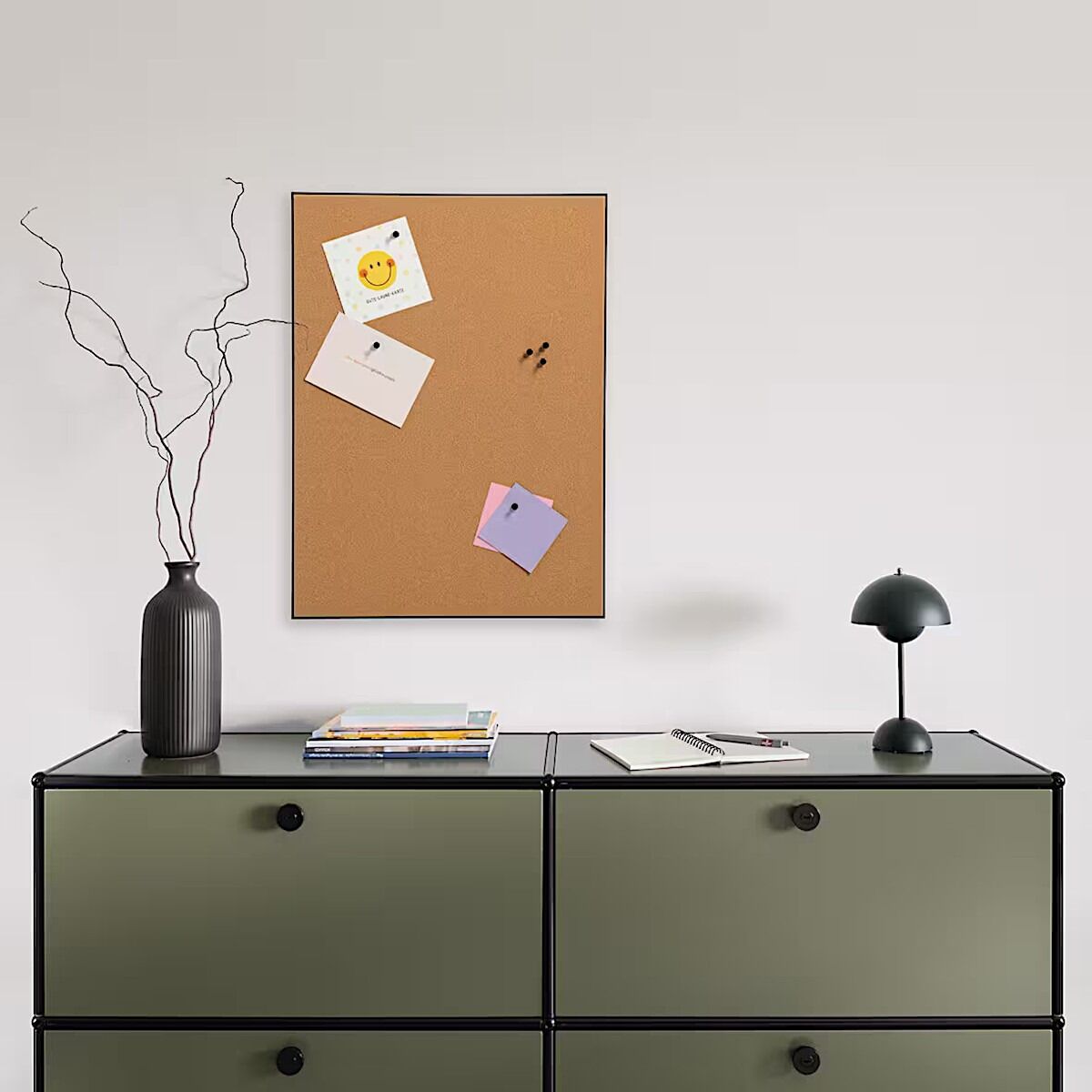 ZELLER 11278 Pinboard aus Kork, MDF/Kunststoff, schwarz ca. 43,2 x 58,4 cm