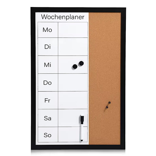ZELLER Wochenplaner 11279 aus Kork/MDF, schwarz ca. 40 x 60 cm