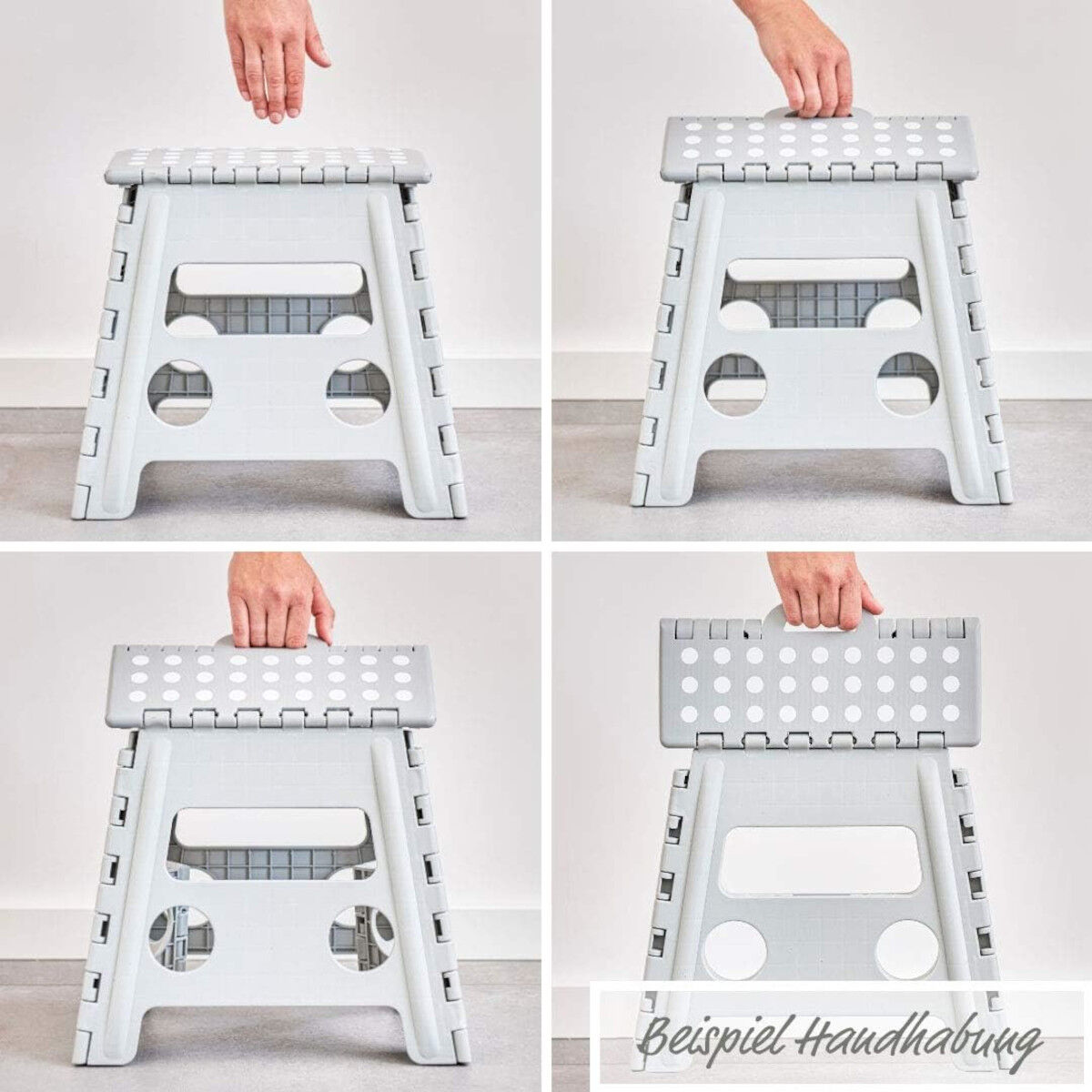 ZELLER Klapphocker 13031 aus Kunststoff, anthrazit / Tritt / Klappstiege