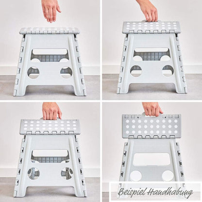 ZELLER Klapphocker 13035 aus Kunststoff, anthrazit / Tritt / Klappstiege