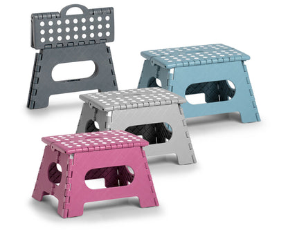ZELLER Klapphocker 13031 aus Kunststoff, anthrazit / Tritt / Klappstiege