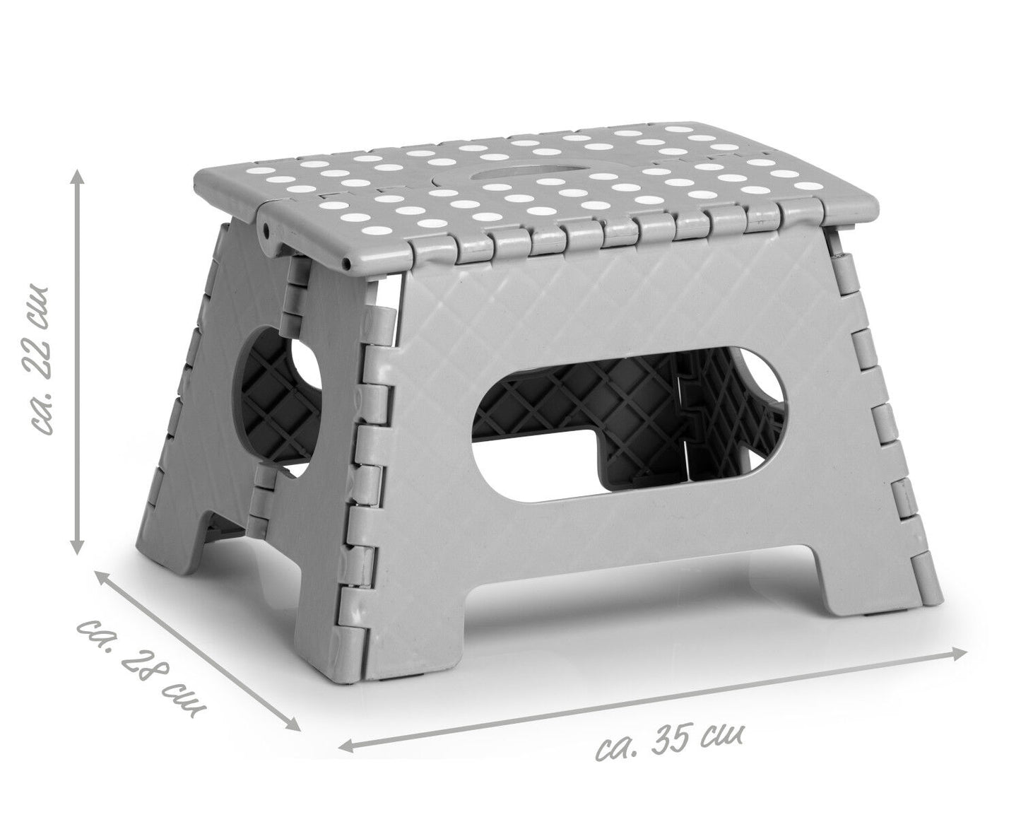 ZELLER Klapphocker 13030 aus Kunststoff, grau/ Tritt / Klappstiege