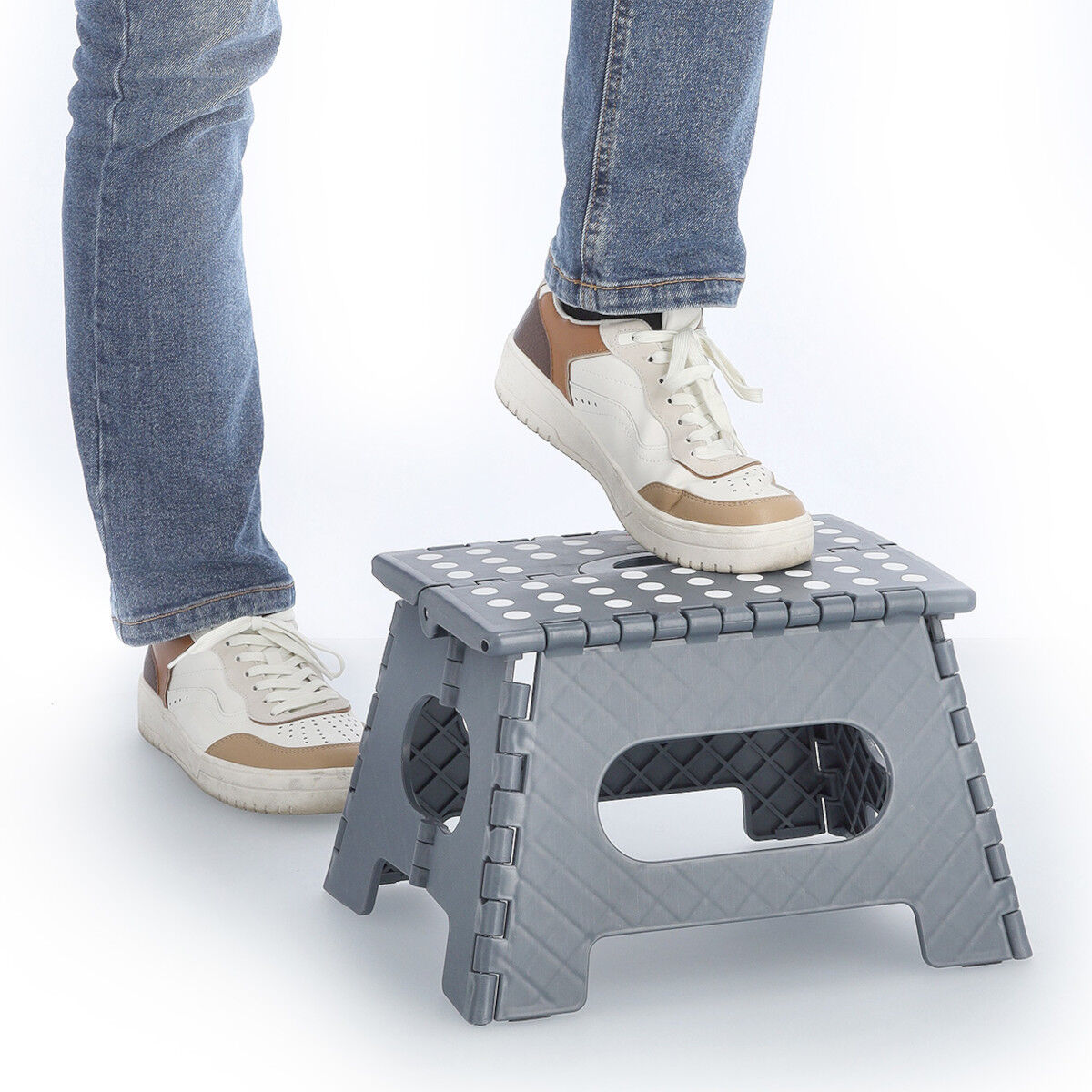 ZELLER Klapphocker 13031 aus Kunststoff, anthrazit / Tritt / Klappstiege