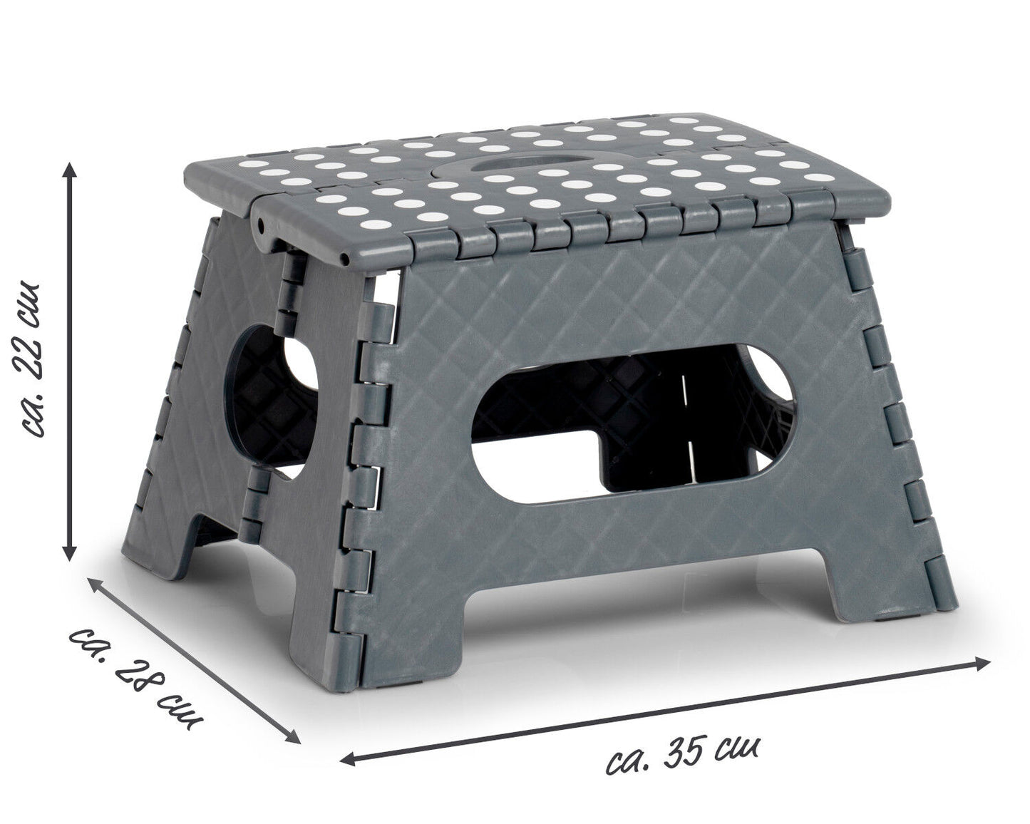 ZELLER Klapphocker 13031 aus Kunststoff, anthrazit / Tritt / Klappstiege