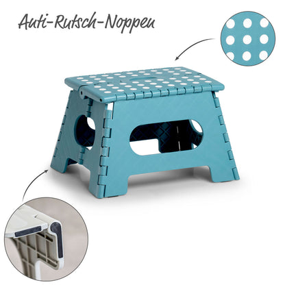 ZELLER Klapphocker 13032 aus Kunststoff, eisblau / Tritt / Klappstiege