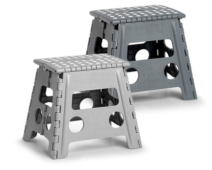 ZELLER Klapphocker 13035 aus Kunststoff, anthrazit / Tritt / Klappstiege
