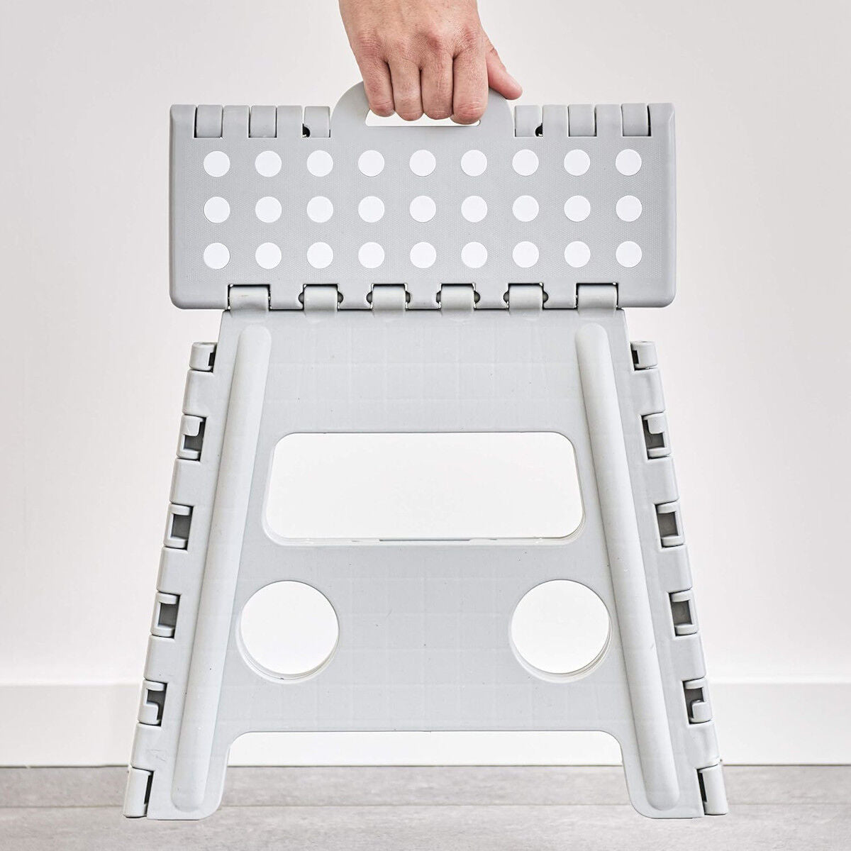 ZELLER Klapphocker 13035 aus Kunststoff, anthrazit / Tritt / Klappstiege