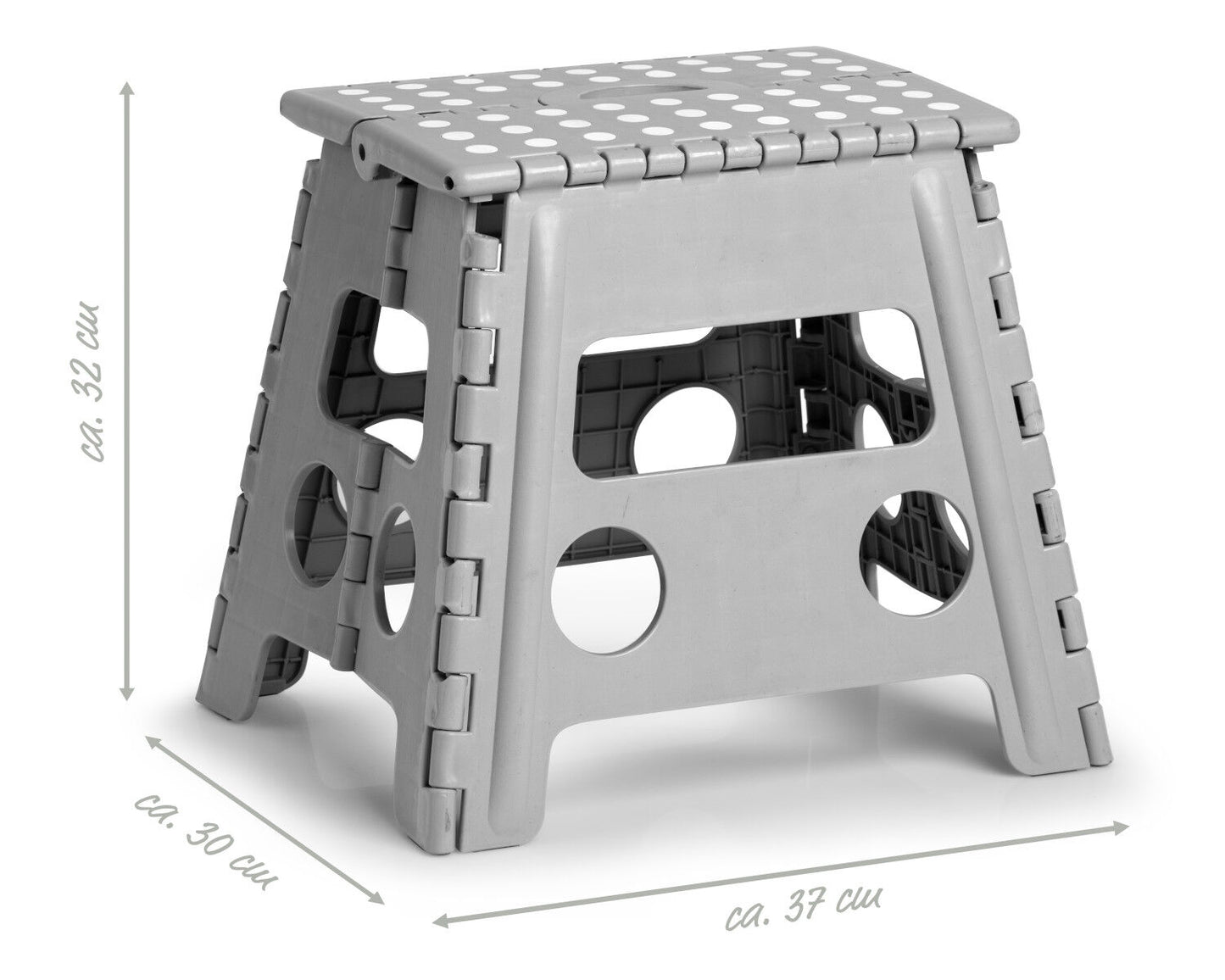ZELLER Klapphocker 13034 aus Kunststoff, grau / Tritt / Klappstiege