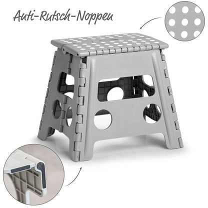 ZELLER Klapphocker 13034 aus Kunststoff, grau / Tritt / Klappstiege