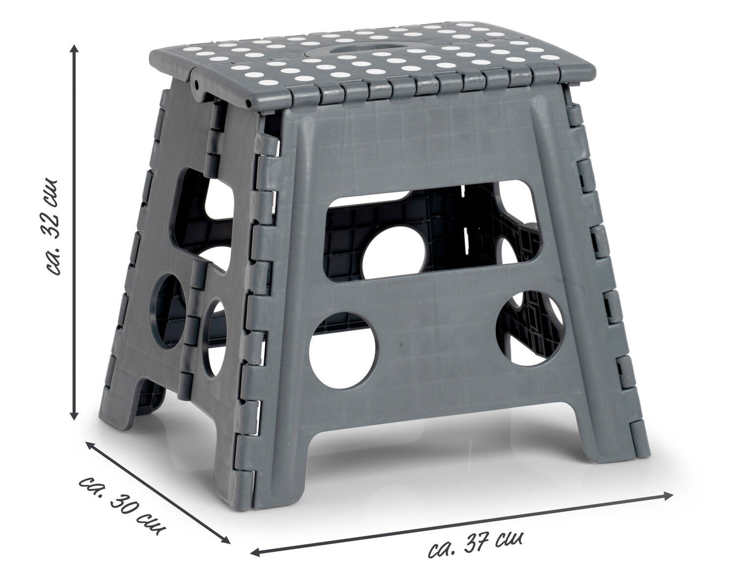 ZELLER Klapphocker 13035 aus Kunststoff, anthrazit / Tritt / Klappstiege