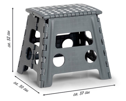 ZELLER Klapphocker 13035 aus Kunststoff, anthrazit / Tritt / Klappstiege