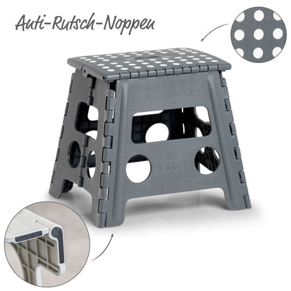 ZELLER Klapphocker 13035 aus Kunststoff, anthrazit / Tritt / Klappstiege