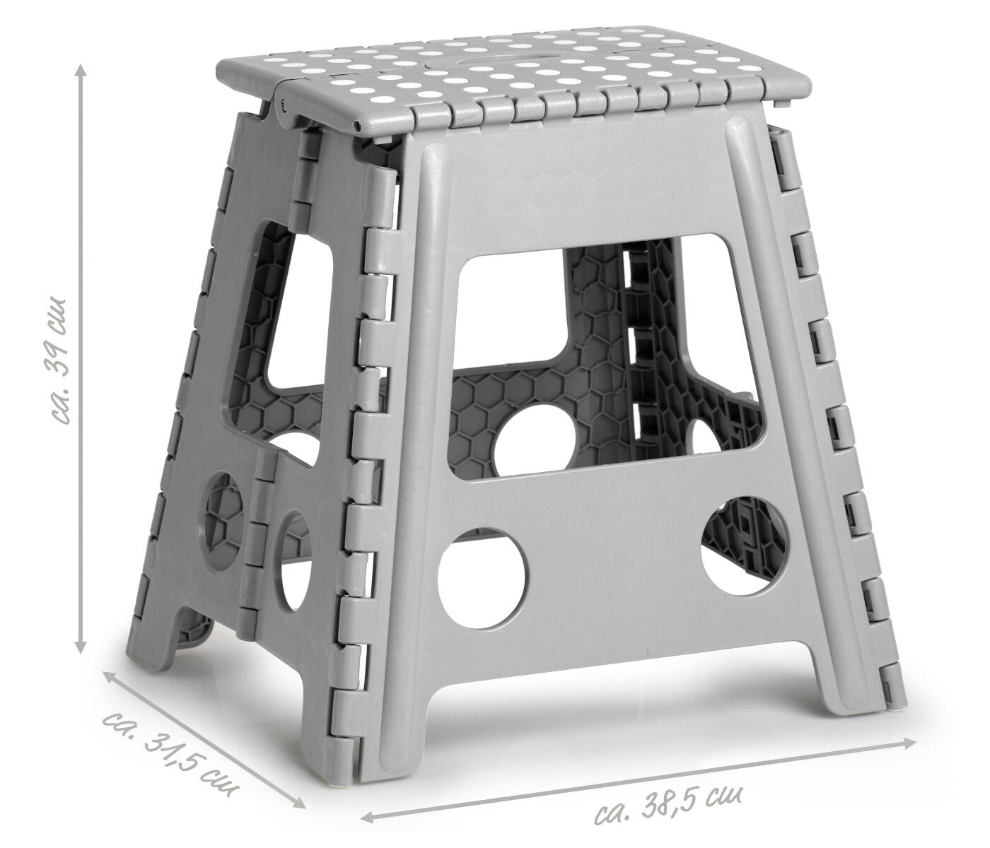 ZELLER Klapphocker 13036 aus Kunststoff, grau / Tritt / Klappstiege