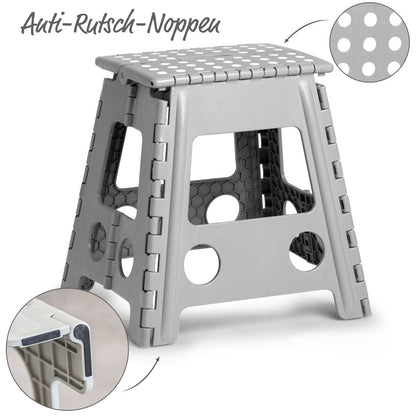 ZELLER Klapphocker 13036 aus Kunststoff, grau / Tritt / Klappstiege