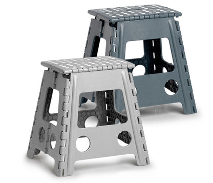 ZELLER Klapphocker 13037 aus Kunststoff, anthrazit / Tritt / Klappstiege