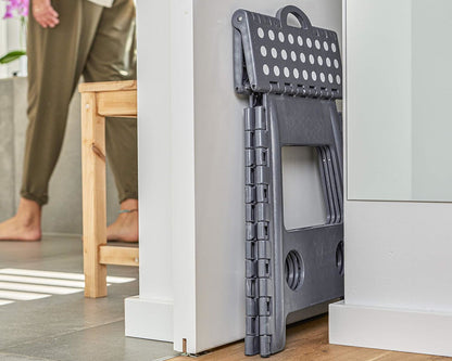 ZELLER Klapphocker 13037 aus Kunststoff, anthrazit / Tritt / Klappstiege