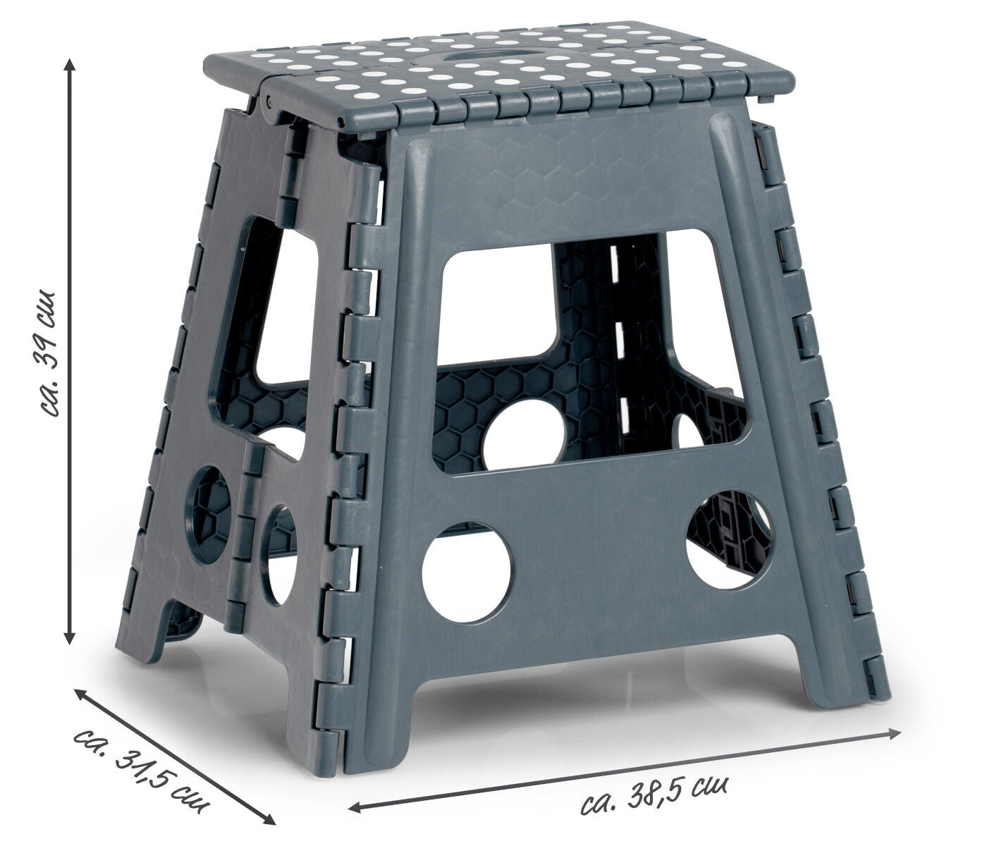 ZELLER Klapphocker 13037 aus Kunststoff, anthrazit / Tritt / Klappstiege