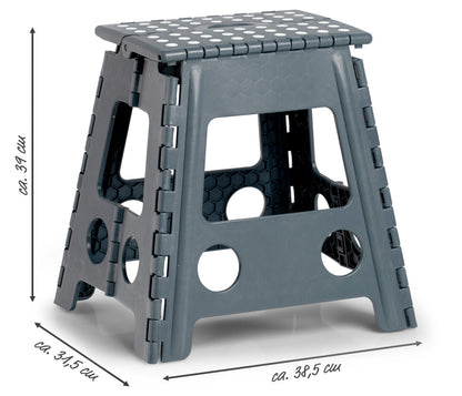 ZELLER Klapphocker 13037 aus Kunststoff, anthrazit / Tritt / Klappstiege