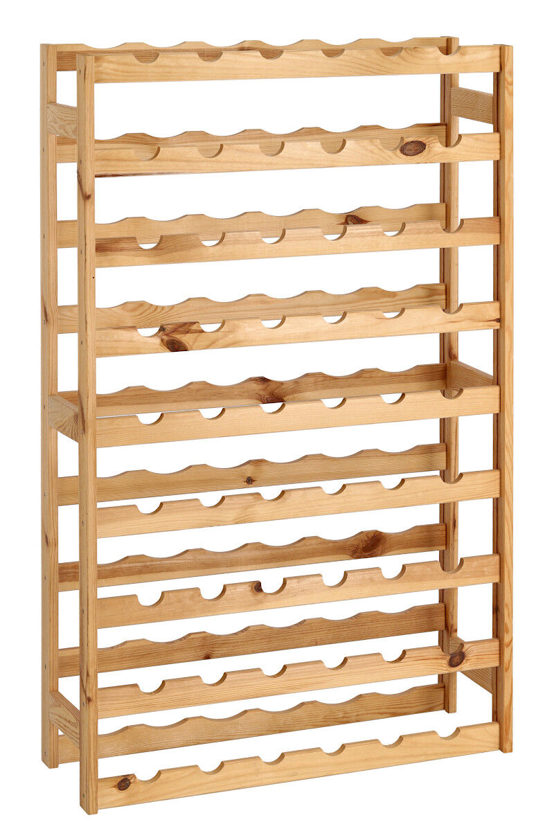 ZELLER Weinregal 13165 für 54 Flaschen, aus zertifiziertem Kiefernholz / Weinflaschen-Regalsystem