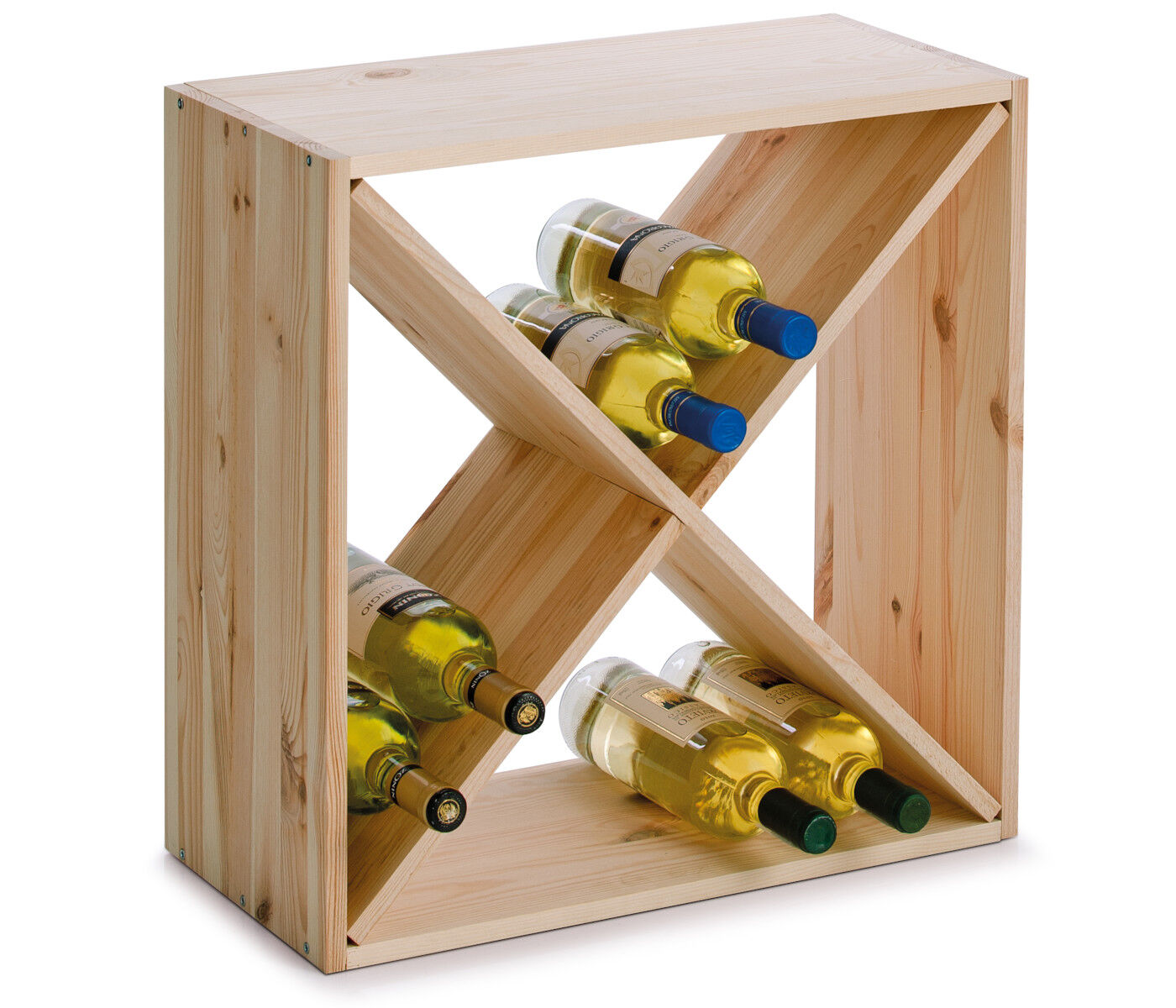 ZELLER Weinregal 13170 für 24 Flaschen, zertifiziertes Kiefernholz / Weinflaschen-Regalsystem