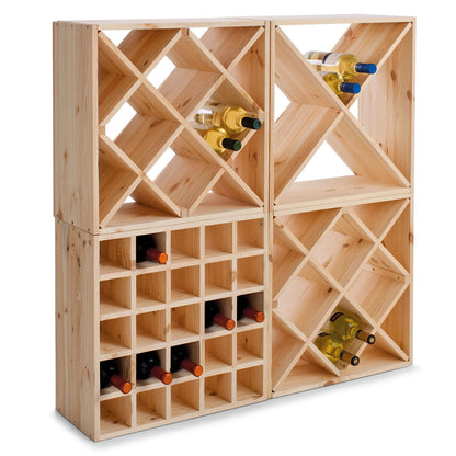 ZELLER Weinregal 13170 für 24 Flaschen, zertifiziertes Kiefernholz / Weinflaschen-Regalsystem