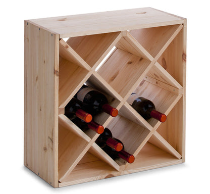 ZELLER Weinregal 13171 für 24 Flaschen, zertifiziertes Kiefernholz / Weinflaschen-Regalsystem