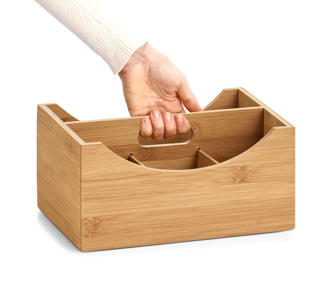 ZELLER Ordnungsbox 13336 mit Griff, Bambus und MDF / Organizer
