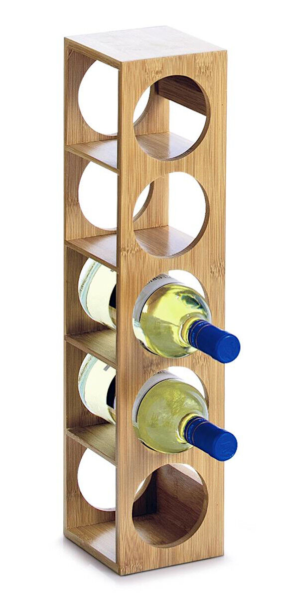 ZELLER Weinregal 13565 für 5 Flaschen, Bambus / Weinflaschen-Regalsystem