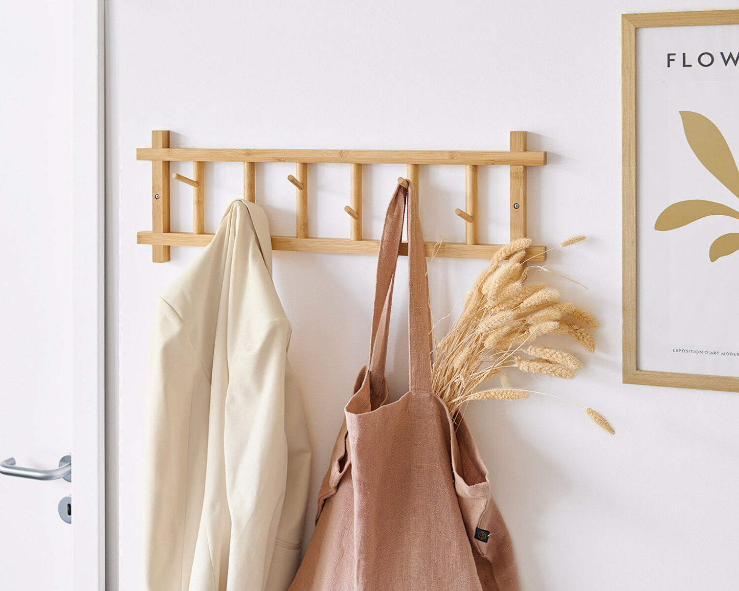 ZELLER Wandgarderobe 13819 aus FSC-zertifiziertem Bambus / Hängegarderobe