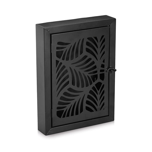 ZELLER 13853 Schlüsselkasten LEAVES aus Metall, schwarz / Schlüsselbox