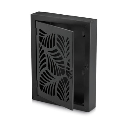 ZELLER 13853 Schlüsselkasten LEAVES aus Metall, schwarz / Schlüsselbox