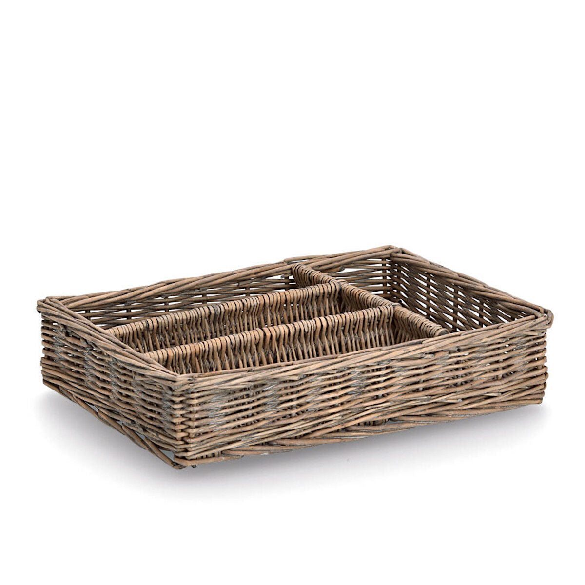 ZELLER Besteckkorb 14177 im Landhausstil, Weide, 35 x 26 x 7 cm