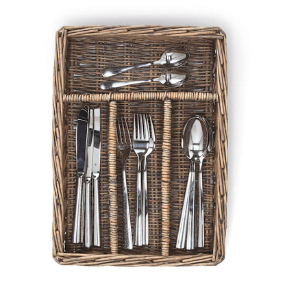 ZELLER Besteckkorb 14177 im Landhausstil, Weide, 35 x 26 x 7 cm