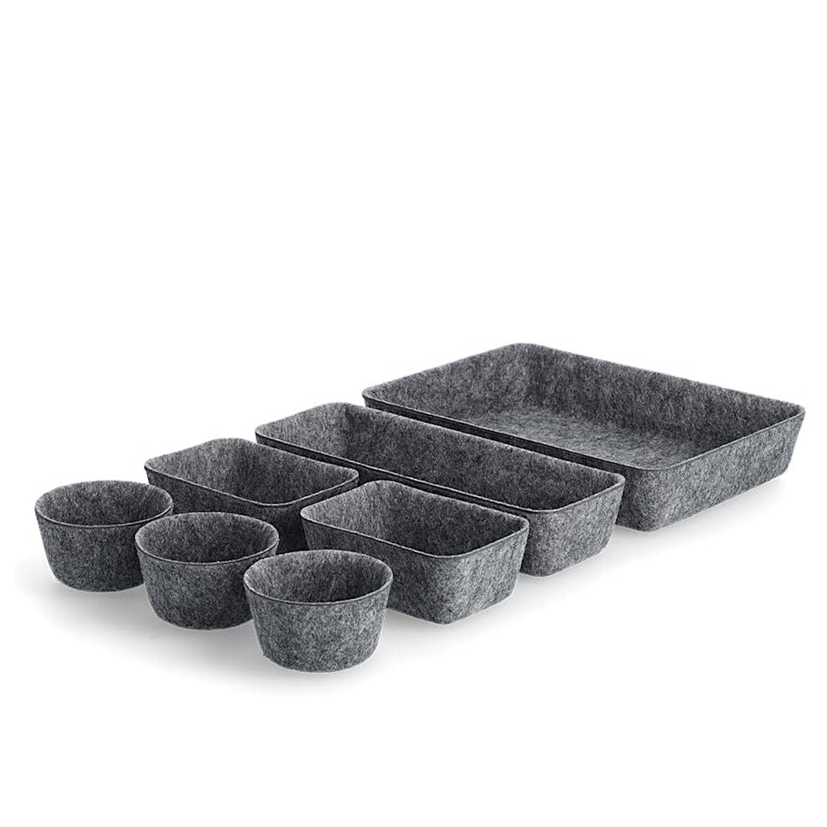 ZELLER 14388 Organizer-Set 8-tlg. aus Filz, grau