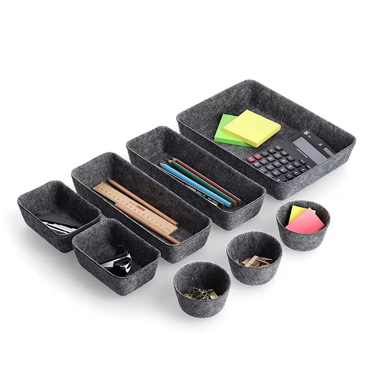 ZELLER 14388 Organizer-Set 8-tlg. aus Filz, grau