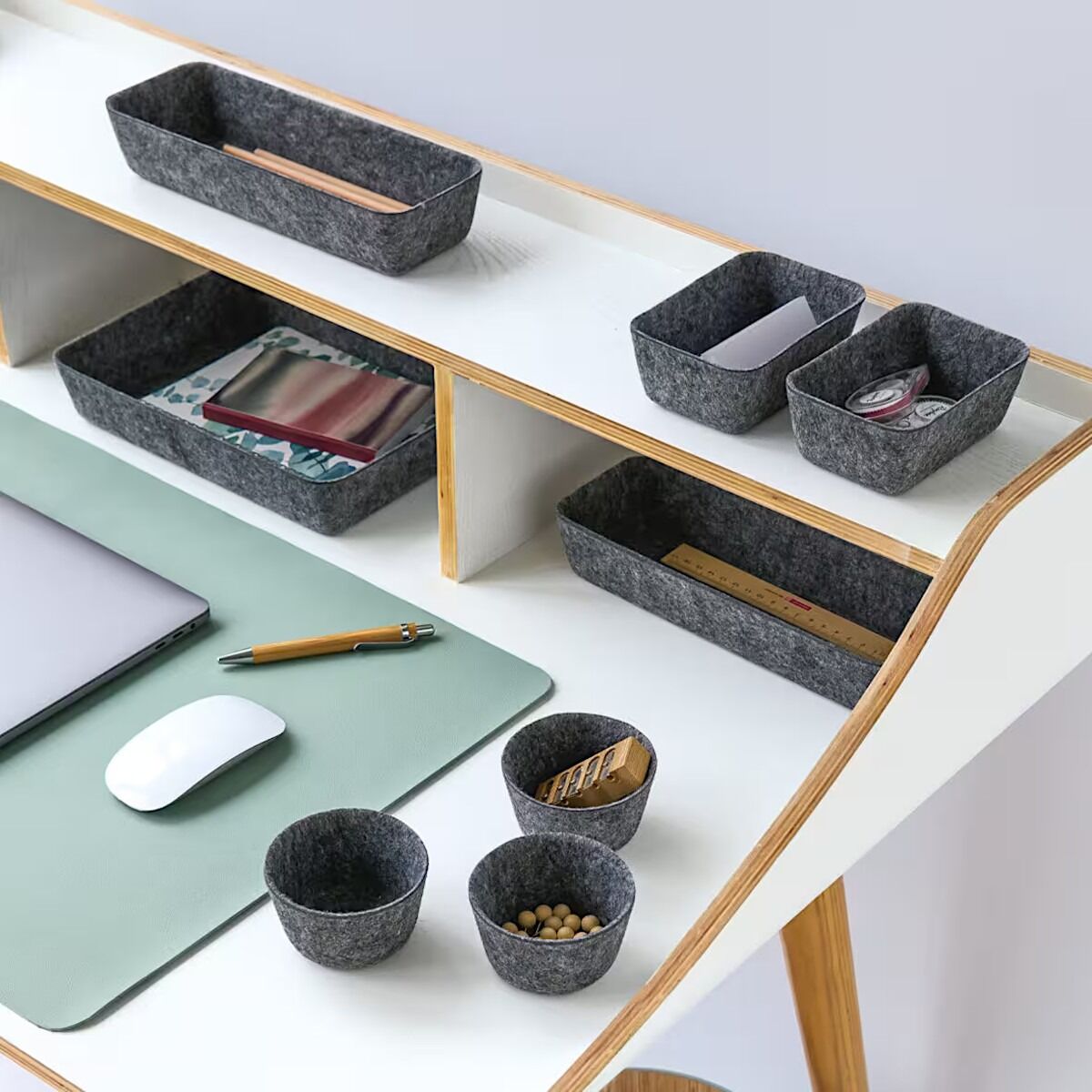 ZELLER 14388 Organizer-Set 8-tlg. aus Filz, grau