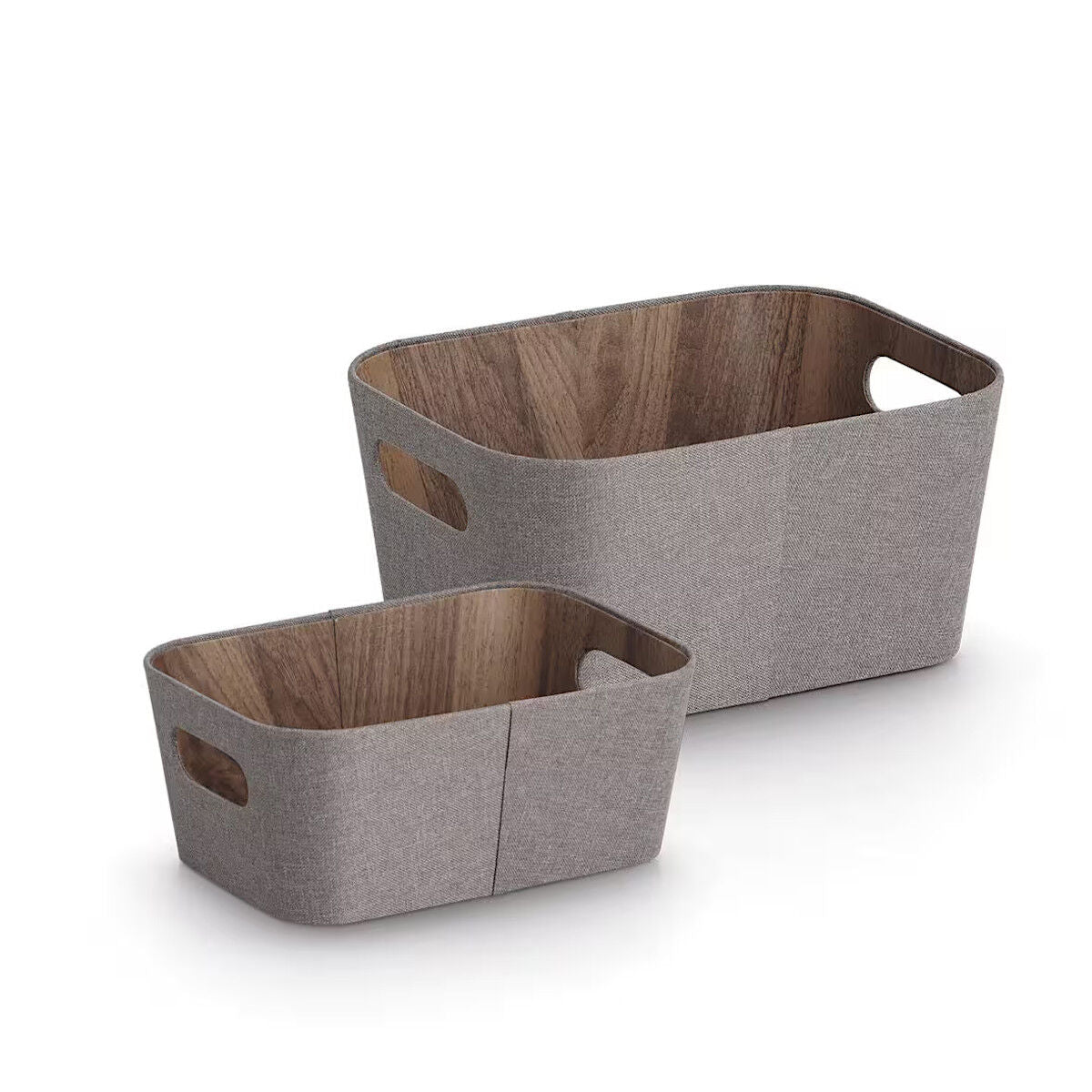 ZELLER 14517 Aufbewahrungsbox Pappe/Polyester, braun, ca. 26 x 18 x 11 cm