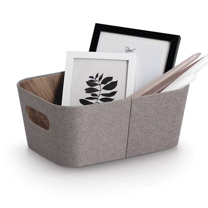 ZELLER 14517 Aufbewahrungsbox Pappe/Polyester, braun, ca. 26 x 18 x 11 cm