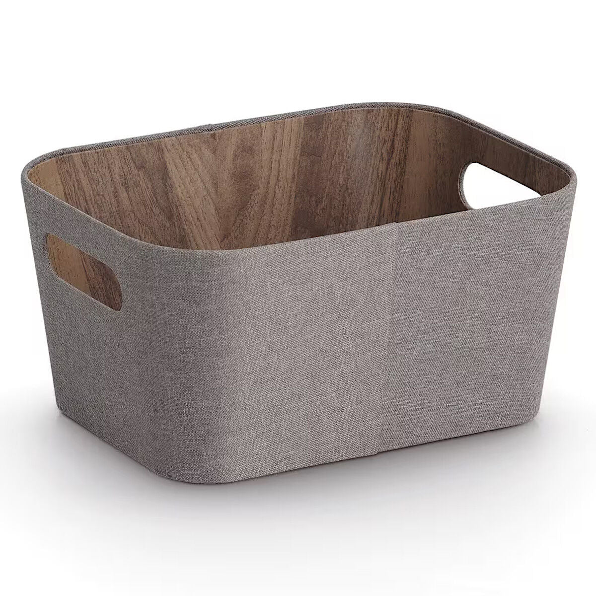 ZELLER 14519 Aufbewahrungsbox Pappe/Polyester, braun, ca. 30,5 × 23 × 15,2 cm